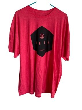 Neff Men’s Pink Short Sleeve Graphic Tee with Black Logo